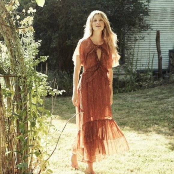 Doen Antoinette Dress - Tamarillo Prairie Paisley - XS - Picture 1 of 4